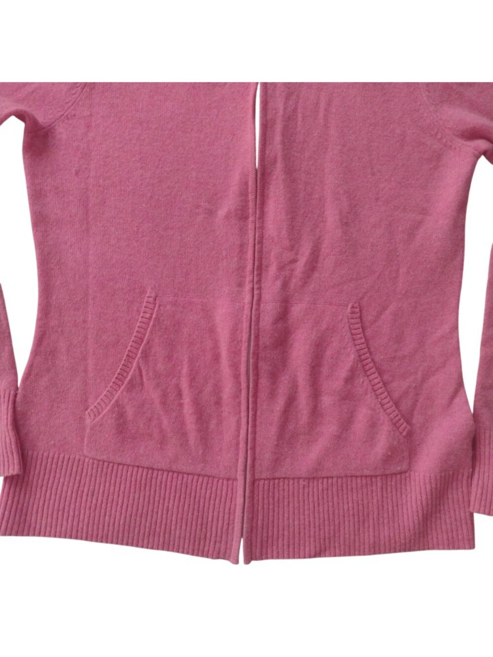 Margaret OLeary Pink Cashmere Hooded Sweate S Soft Lightweight Zip Front Barbie - Picture 7 of 12